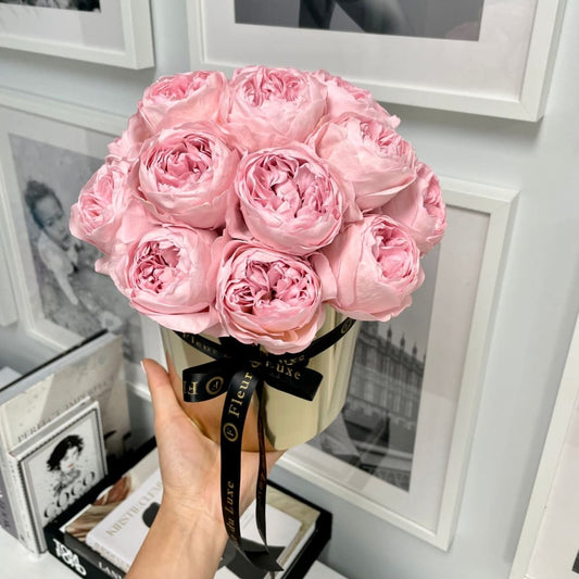 STAINLESS STEEL POT: Pale Pink Peonies - Fleur Du Luxe