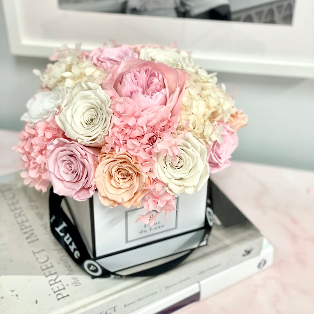 Summer Garden Square Box Hydrangea Rose - Fleur Du Luxe