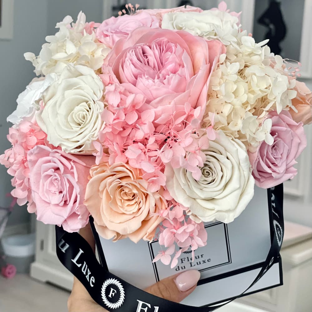 Summer Garden Square Box Hydrangea Rose - Fleur Du Luxe