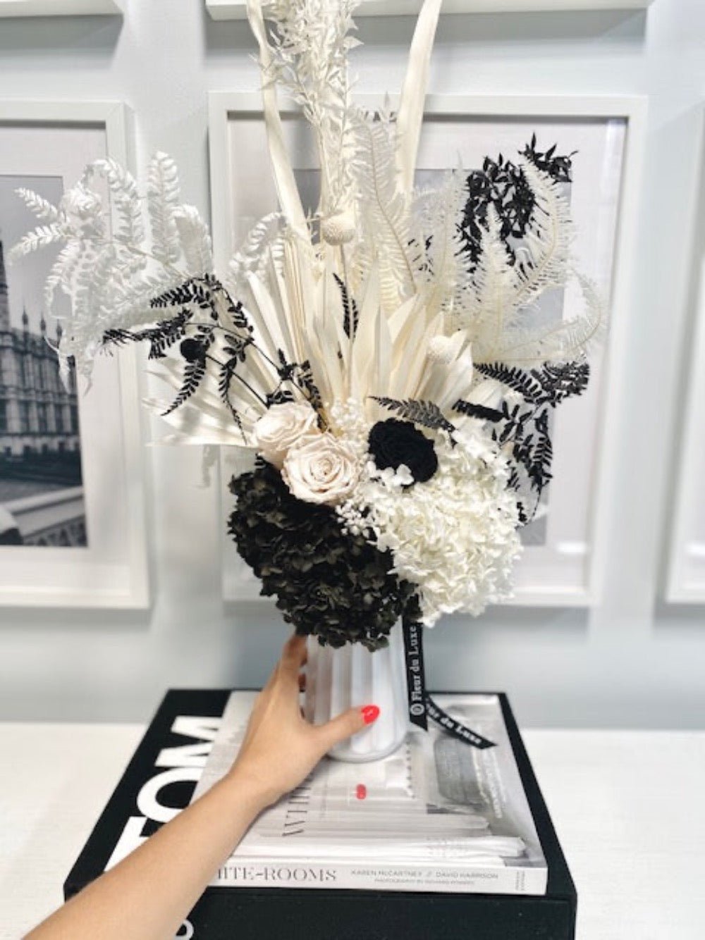 DRIED FLOWERS: Black & White Monochrome - Fleur Du Luxe